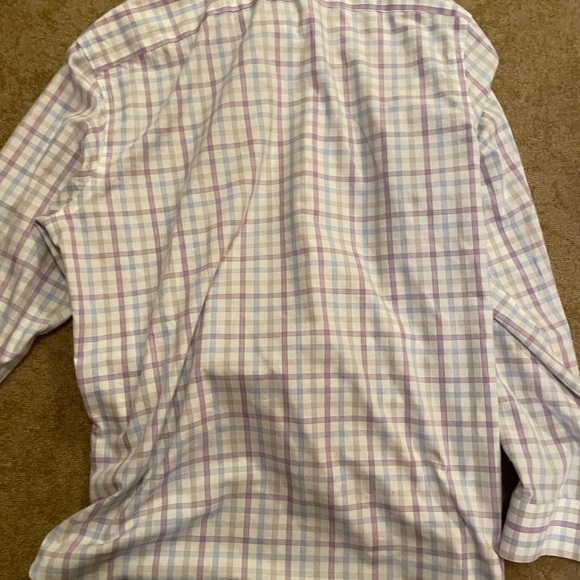 Banana Republic Men's Purple Plaid Shirt 16.5 34/35 - Picture 7 of 7